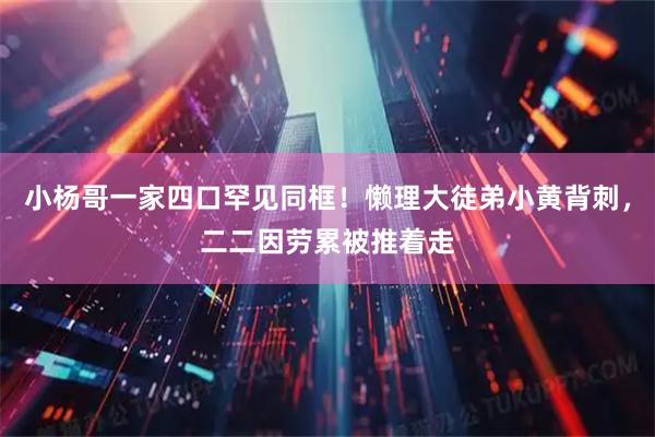 小杨哥一家四口罕见同框！懒理大徒弟小黄背刺，二二因劳累被推着走