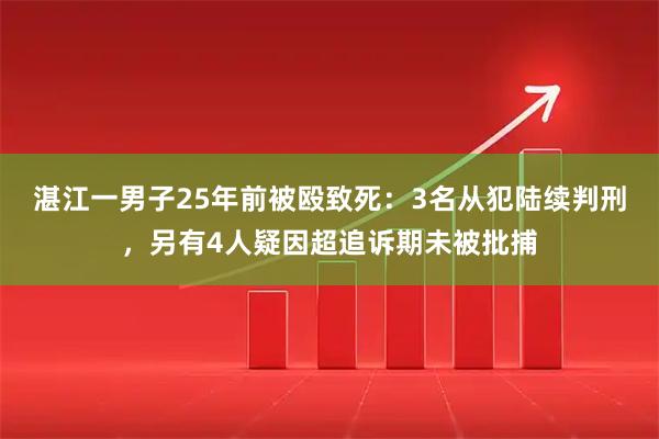 湛江一男子25年前被殴致死：3名从犯陆续判刑，另有4人疑因超追诉期未被批捕